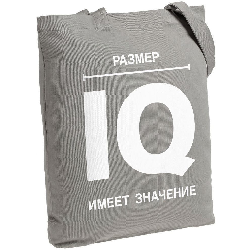 Холщовая сумка «Размер IQ», серая